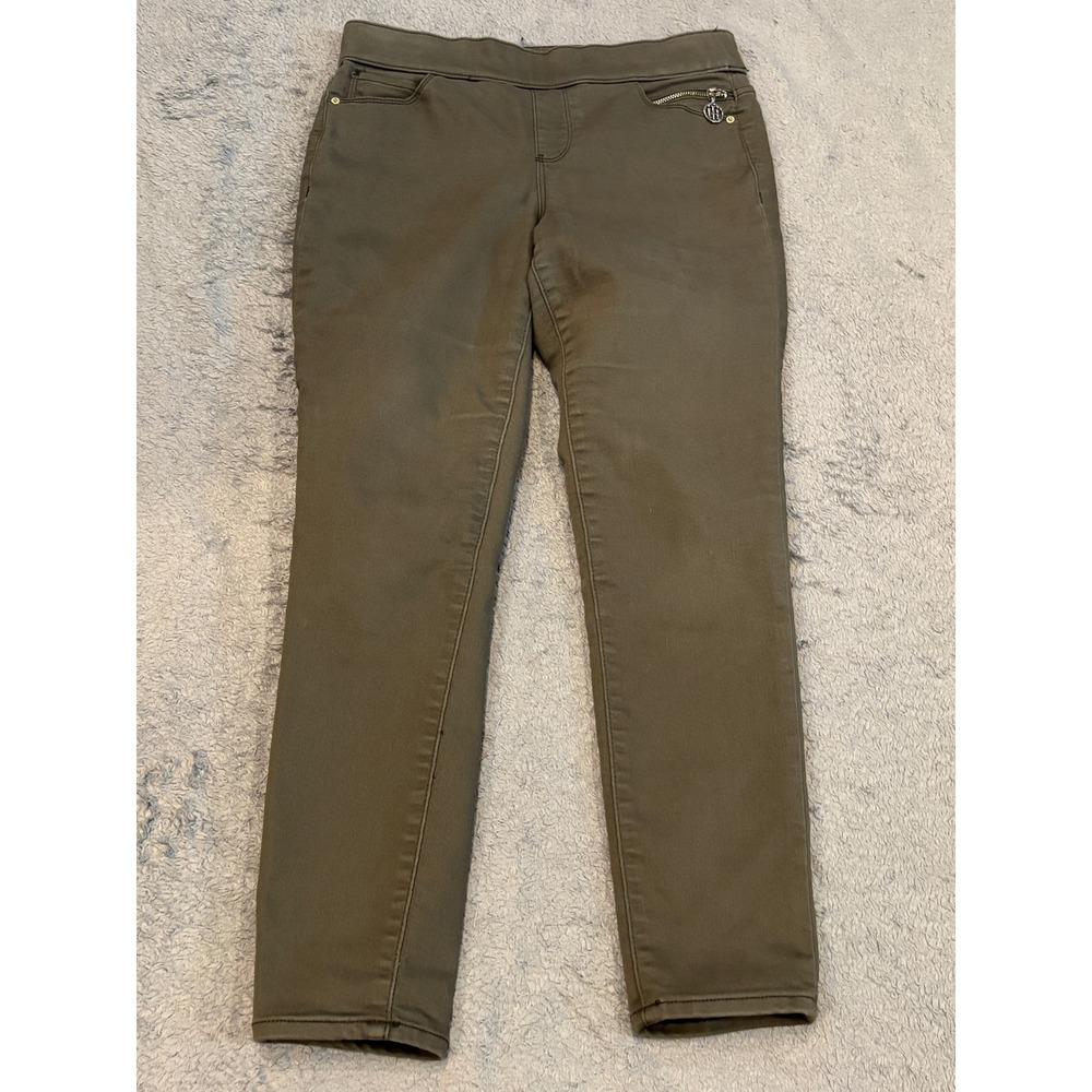 Tommy Hilfiger Gramercy Ankle Pants Womens 4 Olive Green Pull On Stretch Slim